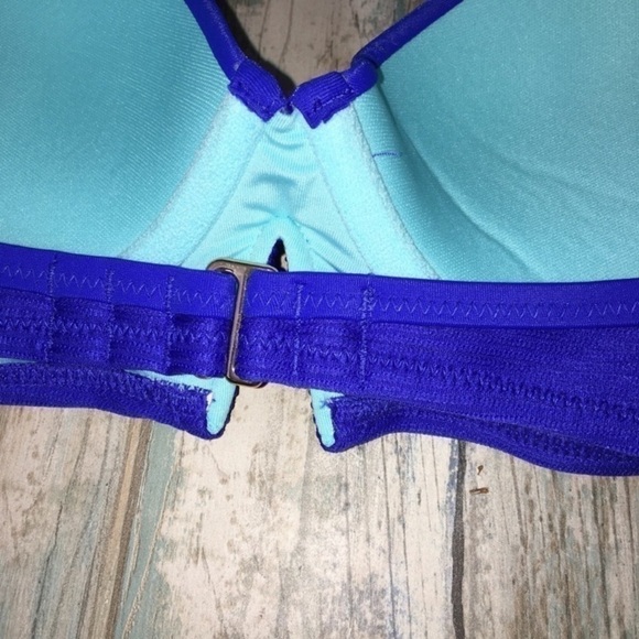 NWT Shade & Shore Cabana Blue Push Up Bikini Top - Picture 6 of 8